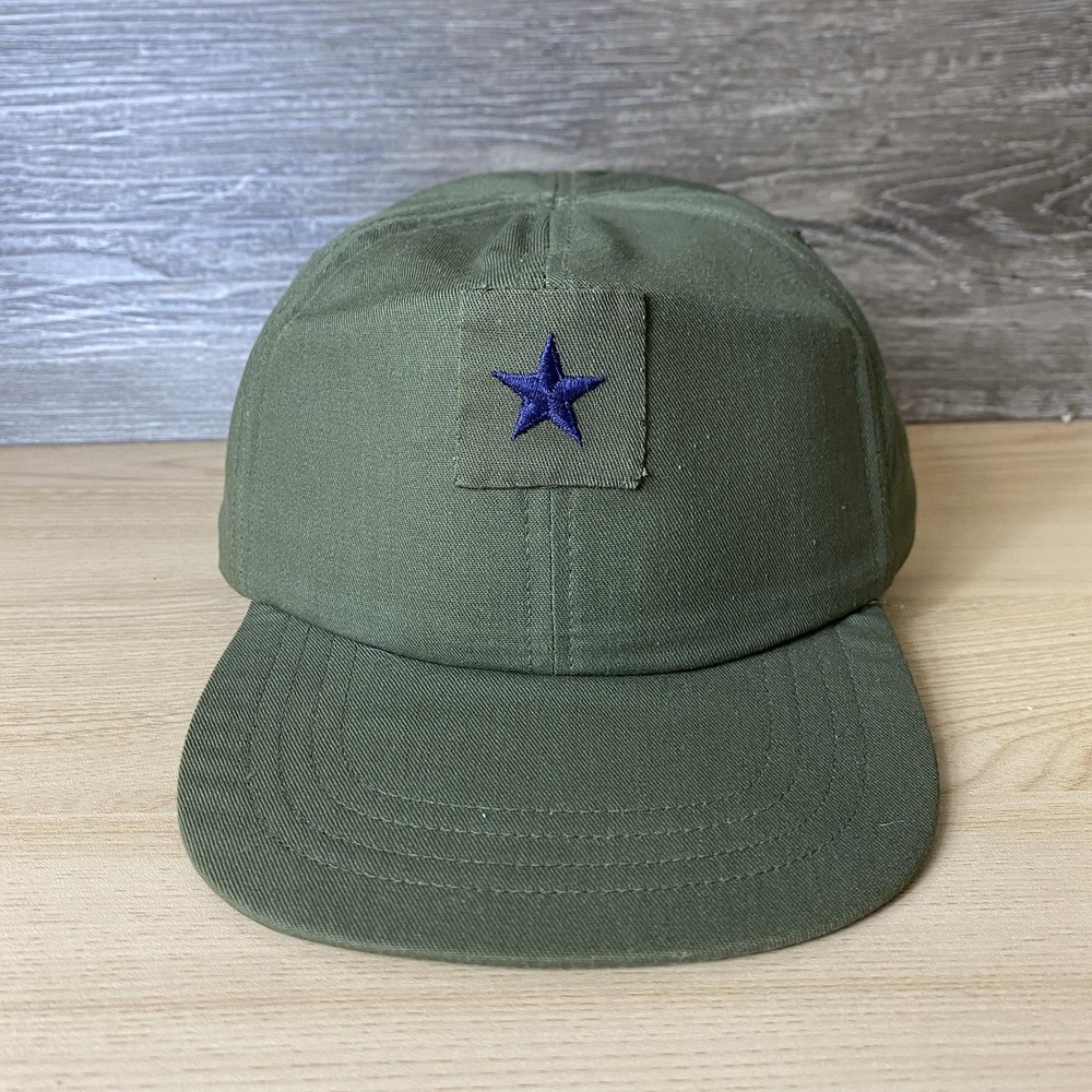 Vintage US Army Hat Cap Fitted Mens 7 1/4 Green OG-507 Star Patch Military 80s